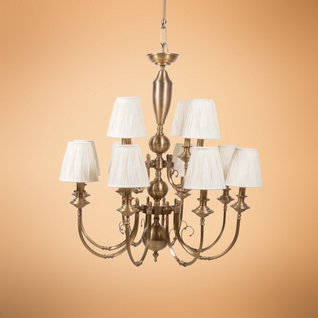 6-Light-Vintage-Chandelier-Fabric-Shades
