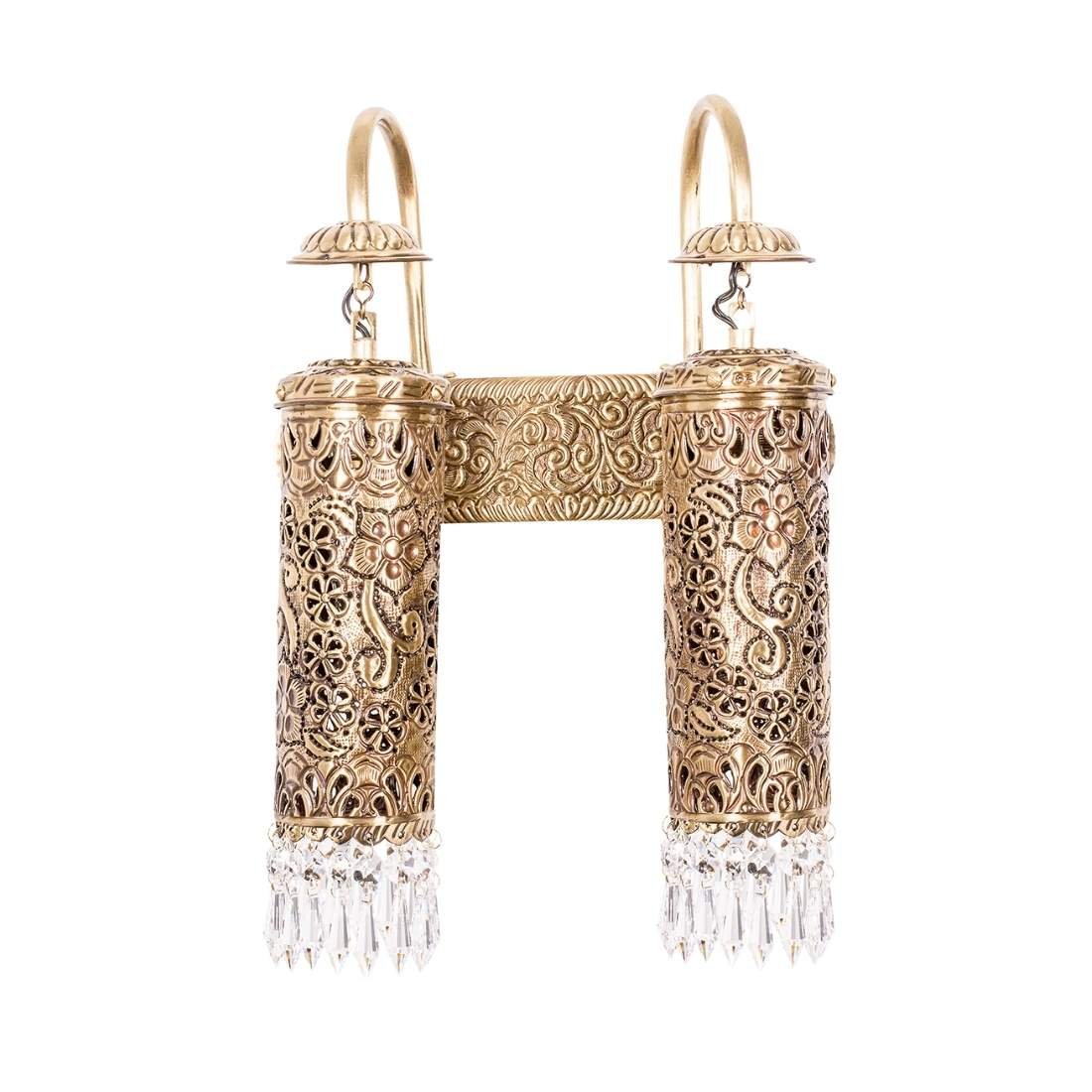 Hand-Carved-Crystal-Double-Cylinder-Sconce