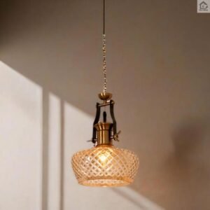 Vintage-Glass-Antique-Brass-Pendant-Light